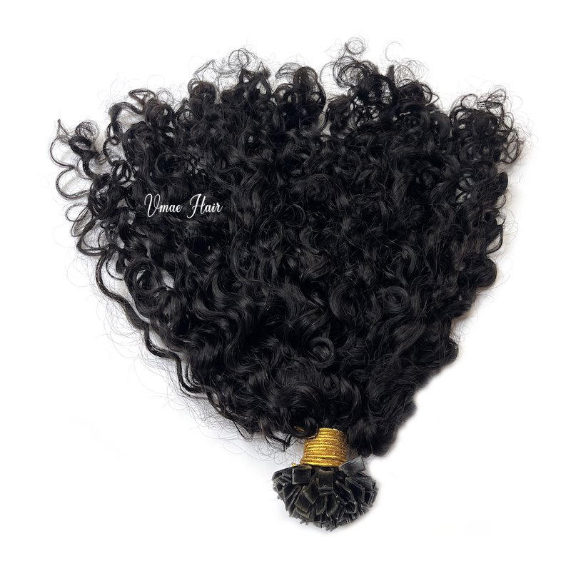 VMAE Afro Kinky curly K TIP black glue 4A 4B 4C Exotic Kinky Curly Full Cuticle Aligned Virgin Raw I K Tip Human Hair Extensions