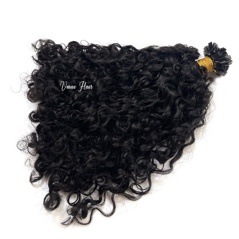VMAE Afro Kinky curly K TIP black glue 4A 4B 4C Exotic Kinky Curly Full Cuticle Aligned Virgin Raw I K Tip Human Hair Extensions