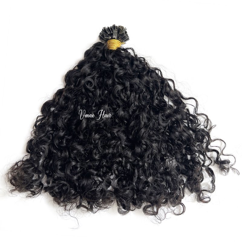 VMAE Afro Kinky curly K TIP black glue 4A 4B 4C Exotic Kinky Curly Full Cuticle Aligned Virgin Raw I K Tip Human Hair Extensions