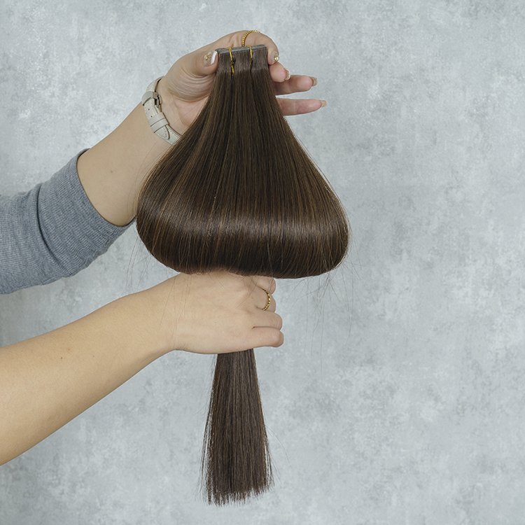 Wholesale Raw Tape In Double Drawn Russian Remy Human Hair Extensions tape In hair extensions 100 human hair