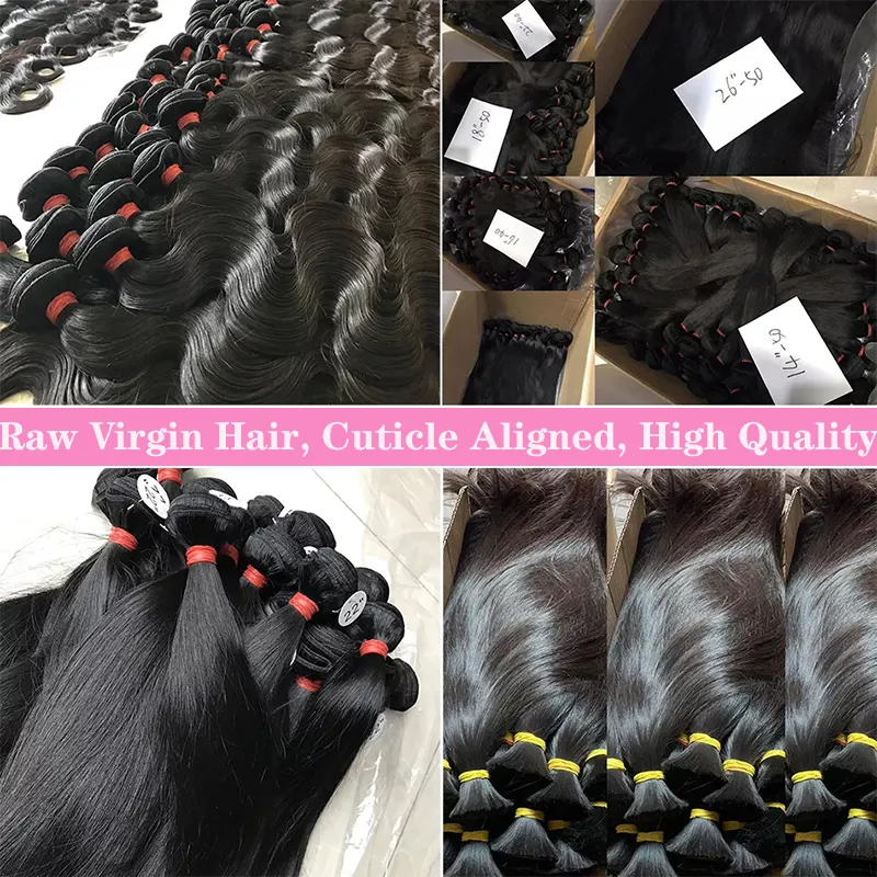 Wholesale Black Hair Vendors Raw Virgin Brazilian 100% Human Body Wave 1B Hair Weave Bundles For Women