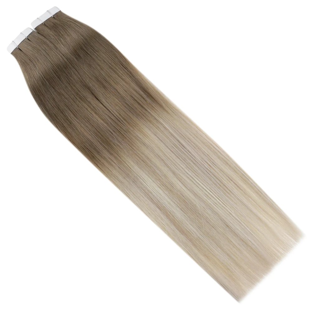 Factory price hot selling stock fast shipping invisible seamless virgin remy tape in human hair extensions