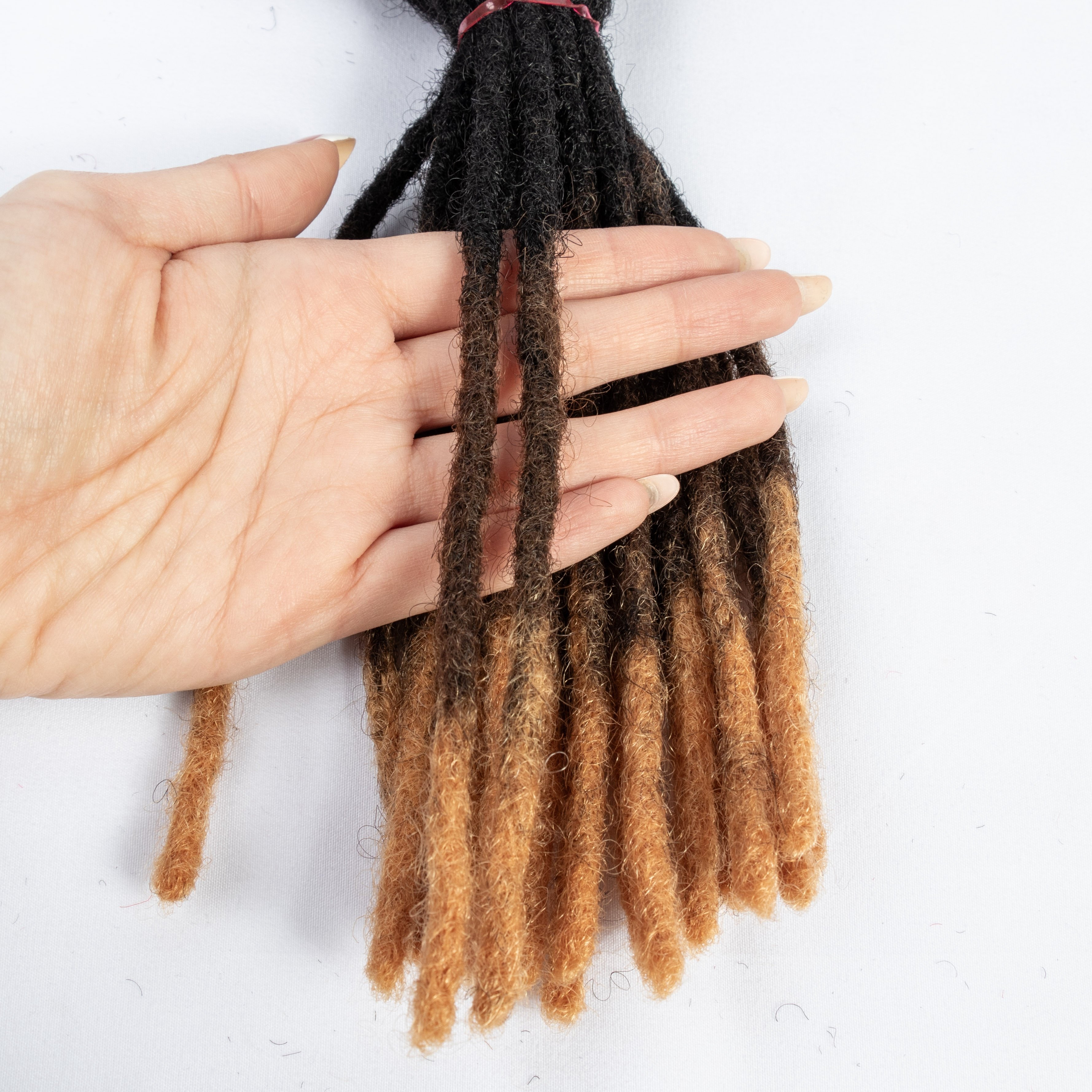100% human hair dreadlock extension #1b/4/27 6mm ombre loc extension human hair for man and woman