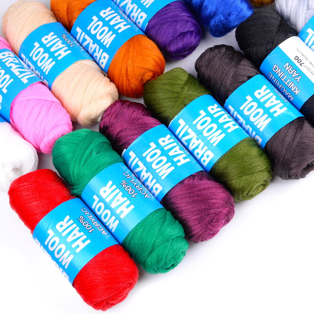 Wholesale Afro Yarn Braiding Hair Bundles Low Temperature Flame Retardant Synthetic Fiber Crochet Braids Wool Hair QJ1027