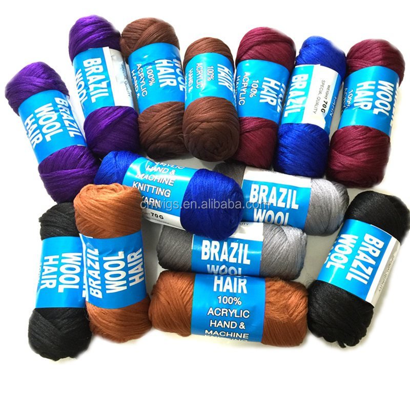 Wholesale Afro Yarn Braiding Hair Bundles Low Temperature Flame Retardant Synthetic Fiber Crochet Braids Wool Hair QJ1027