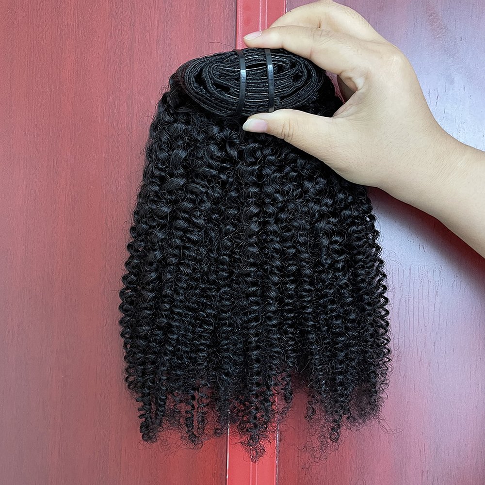 Wholesale Double Drawn invisible Clip In Human Hair Extension Real Remy Brazilian hair seamless clip in hair extension