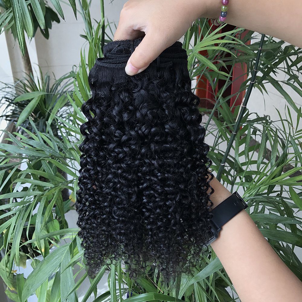 Wholesale Double Drawn invisible Clip In Human Hair Extension Real Remy Brazilian hair seamless clip in hair extension