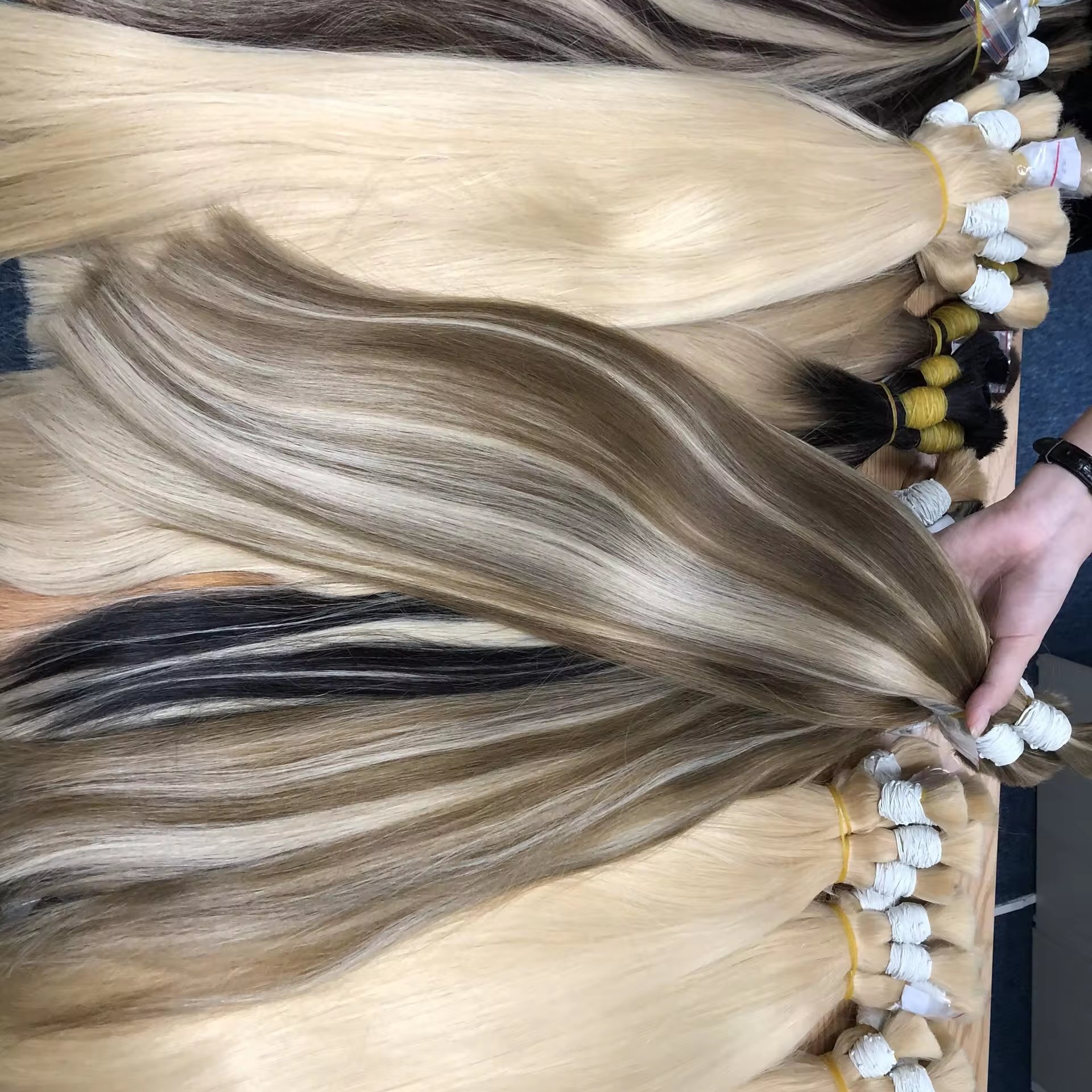 Bulk Hair Extensions Deals Blonde Colors Cold Shade Wholesale Factory Price From Beladyhair