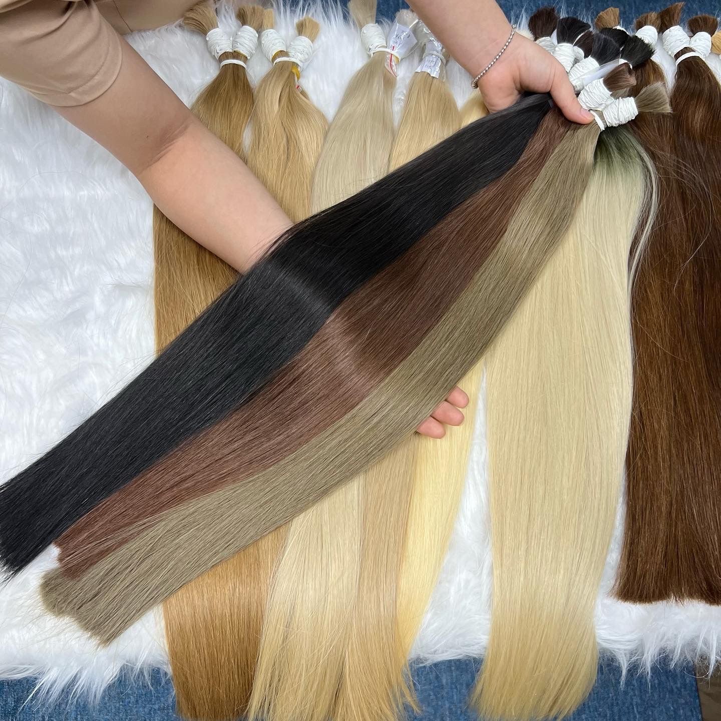 Bulk Hair Extensions Deals Blonde Colors Cold Shade Wholesale Factory Price From Beladyhair