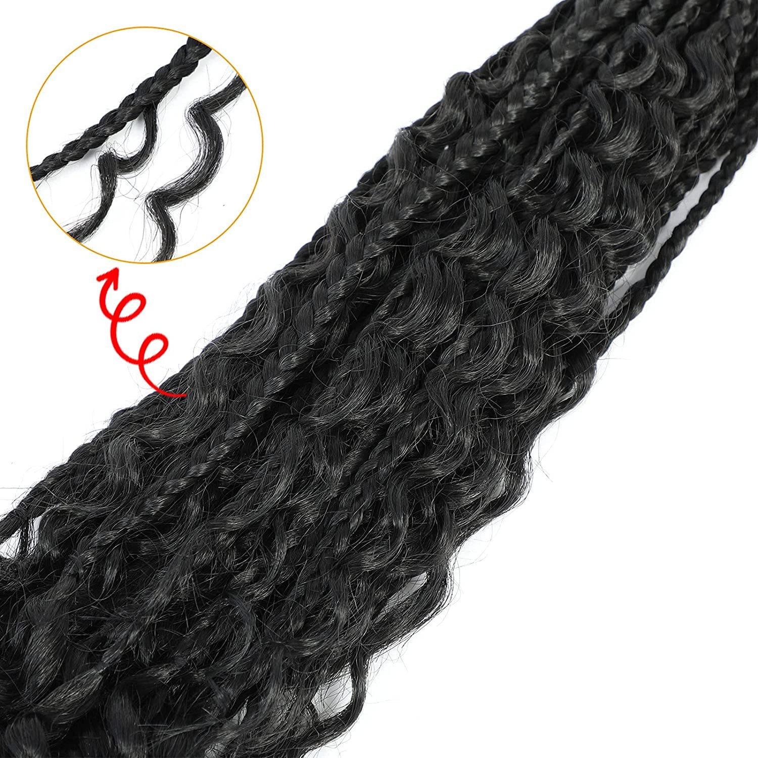 Goddess Bohemian Box Braids Crochet Hair Boho Braids Pre Looped Braiding Hair with Curly Ends Synthetic Goddess Crochet Hair