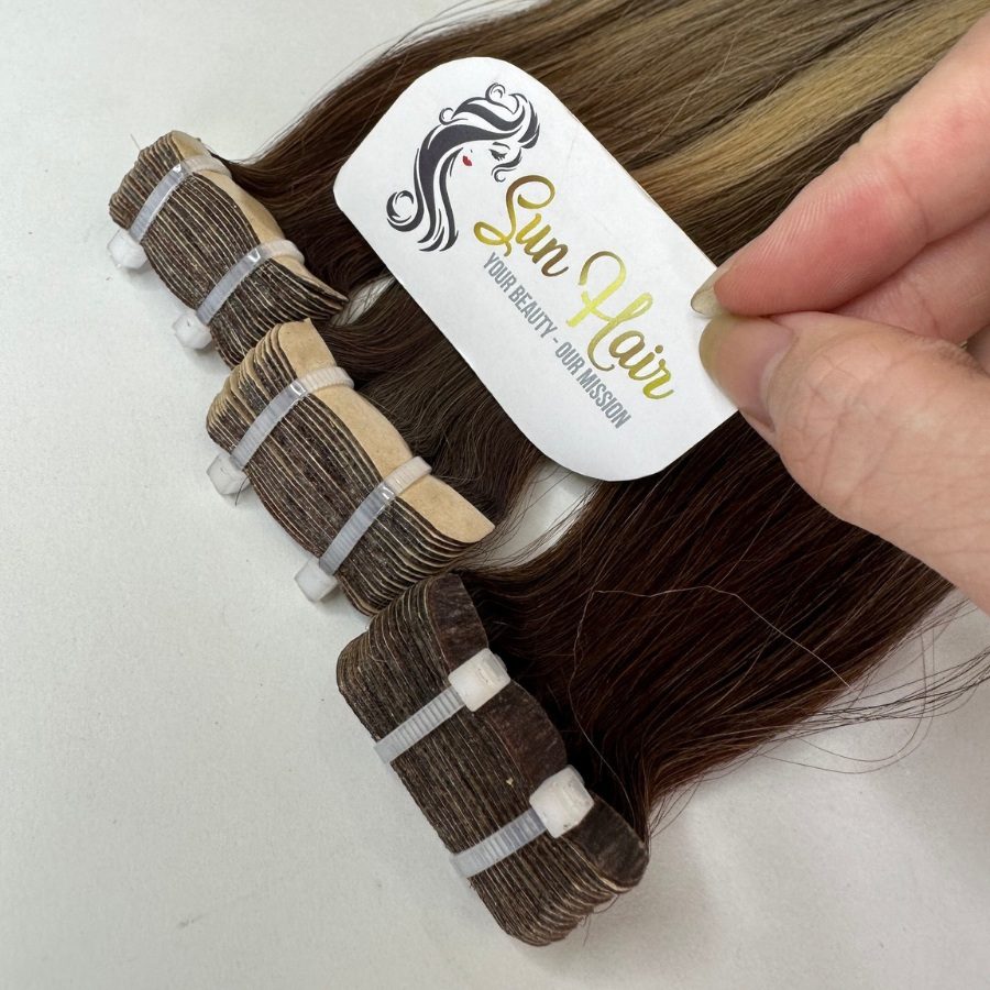 Wholesale 100% Remy Vietnamese Real Human Hair Extensions Hot Product Normal Tape SDD Straight Piano Color By Sun Hair Company