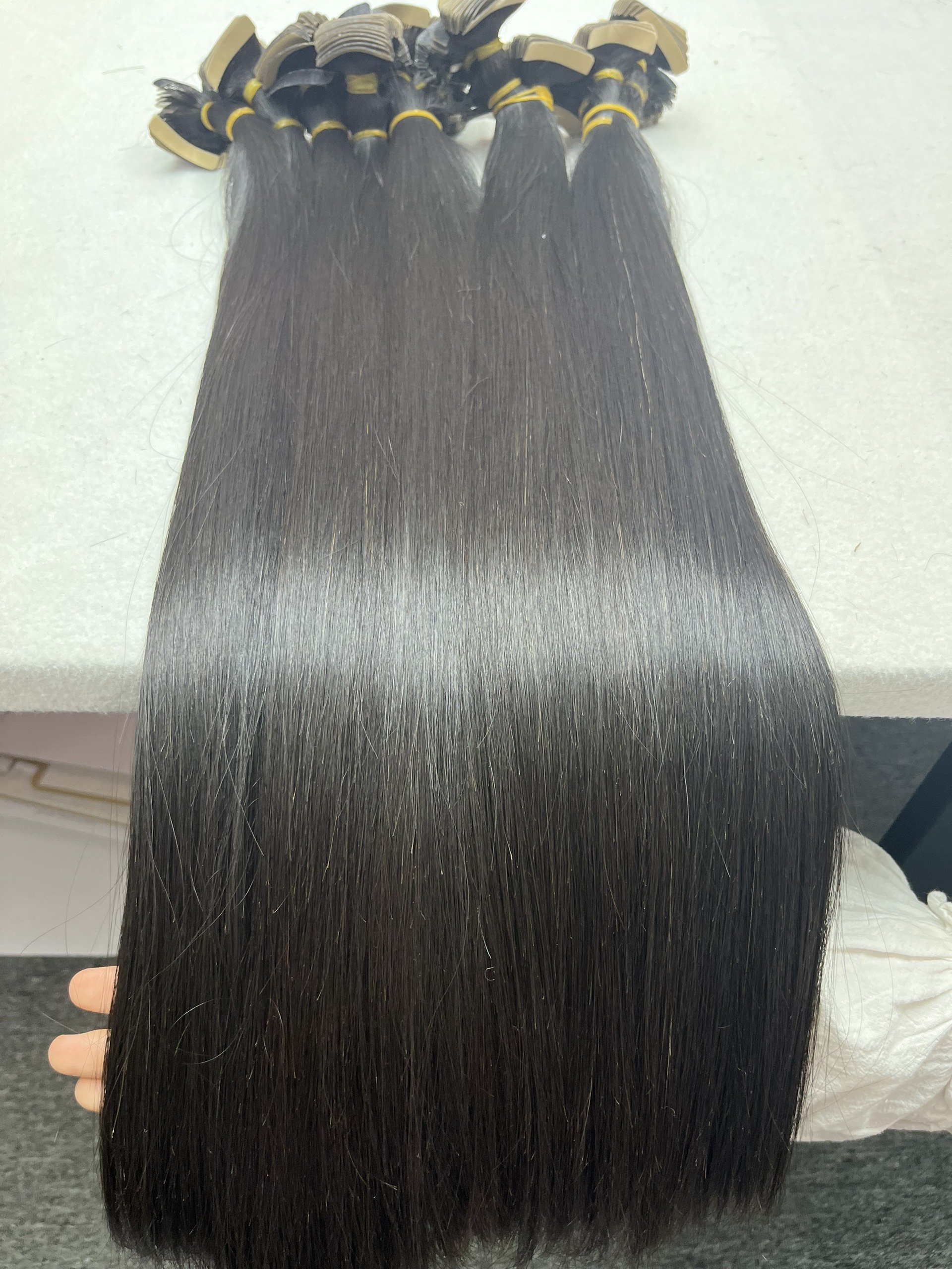 raw tape-in hair extension Vietnamese straight, cambodian wavy and burmese curly texture Sky Hair vendor in Viet Nam