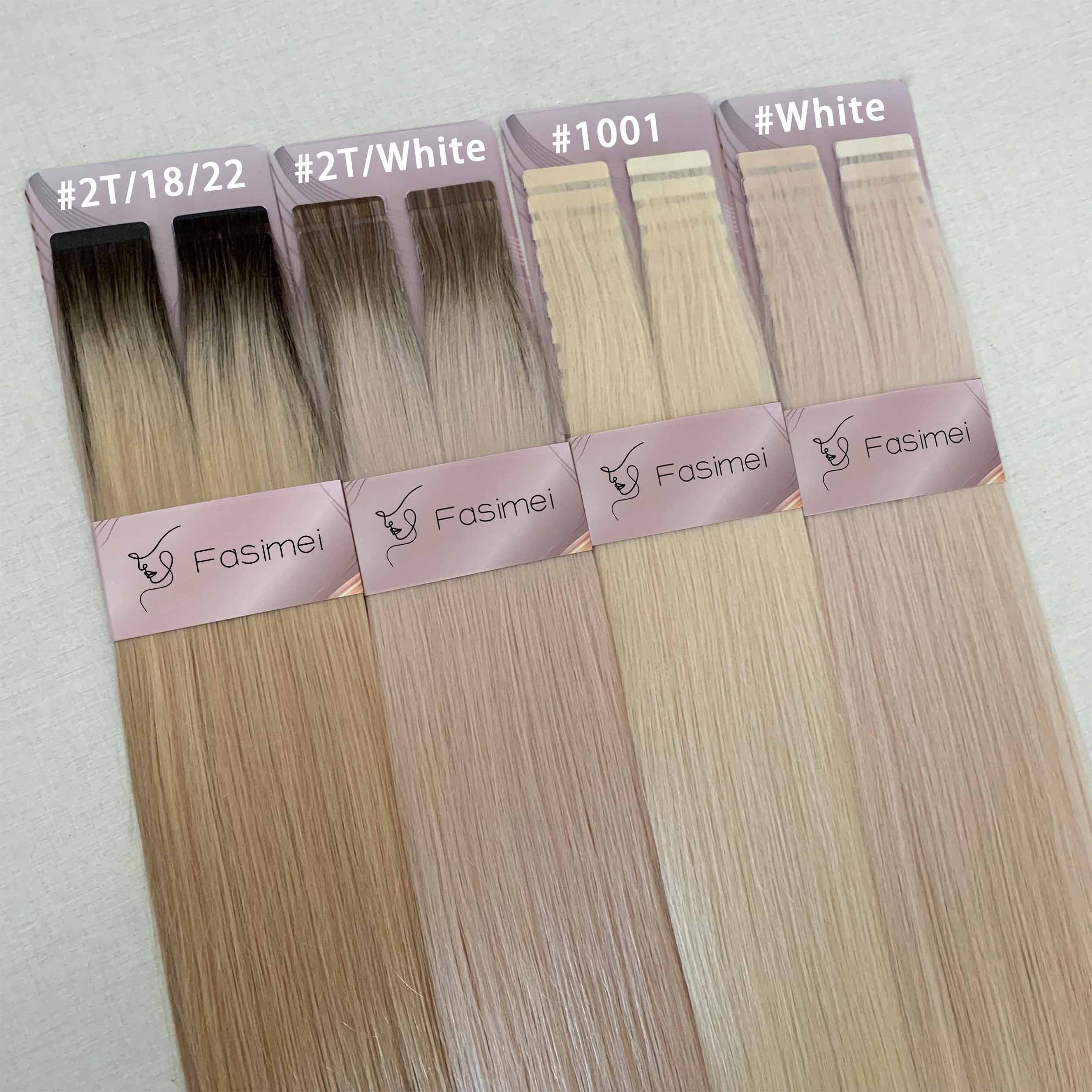 Fasimei raw cuticle aligned virgin hair products factories semi invisible tape in extensions human hair extensions russian hair