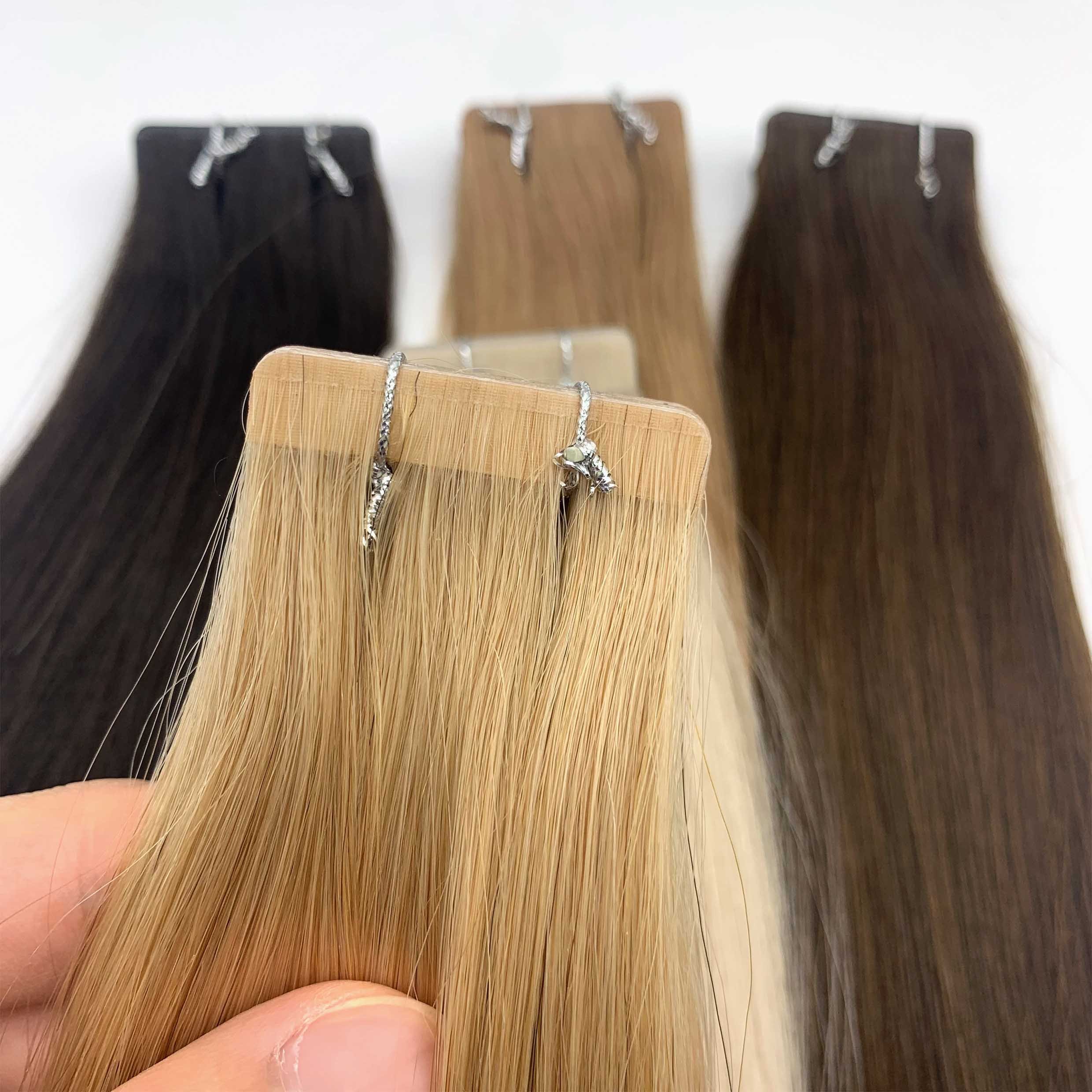 Fasimei raw cuticle aligned virgin hair products factories semi invisible tape in extensions human hair extensions russian hair