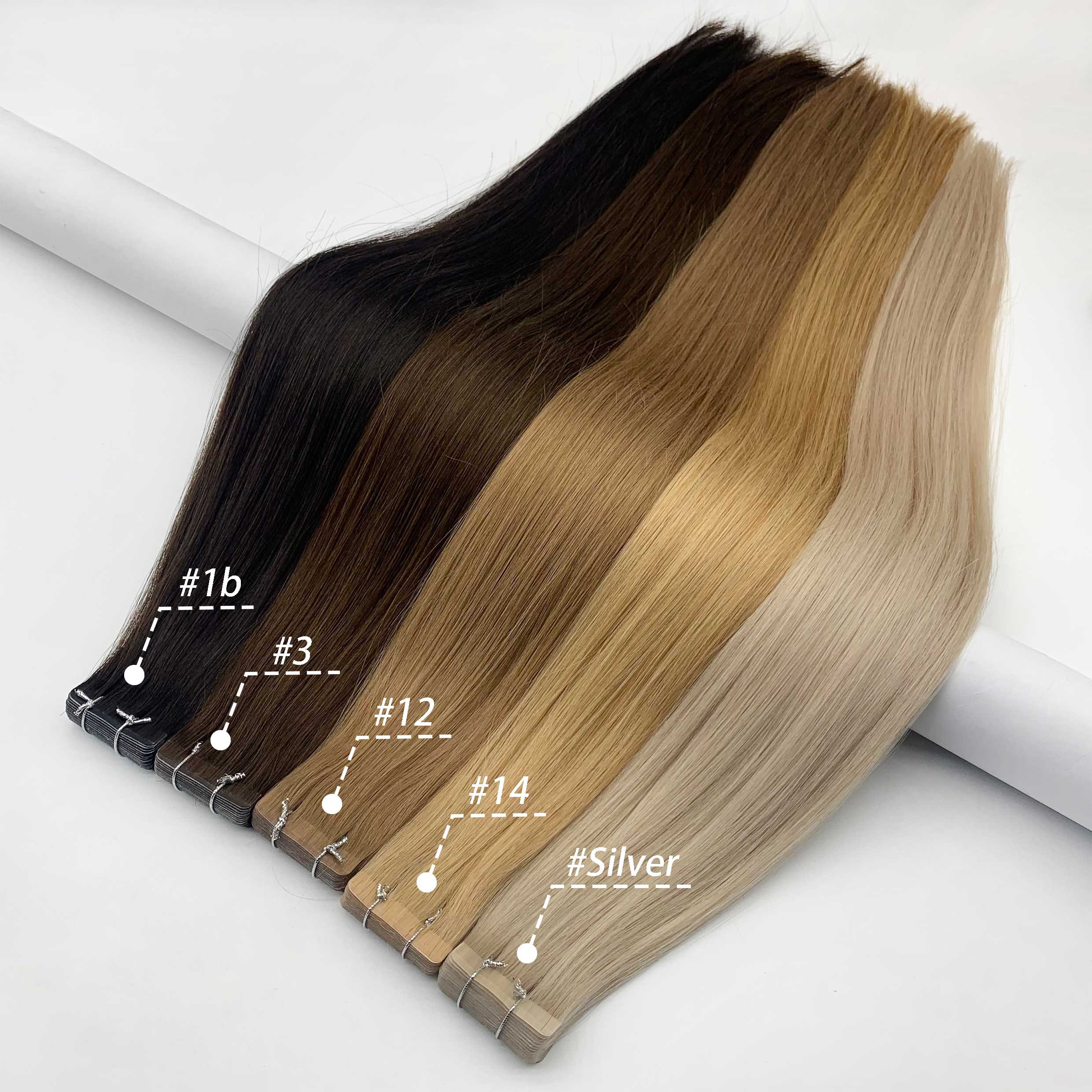 Fasimei raw cuticle aligned virgin hair products factories semi invisible tape in extensions human hair extensions russian hair