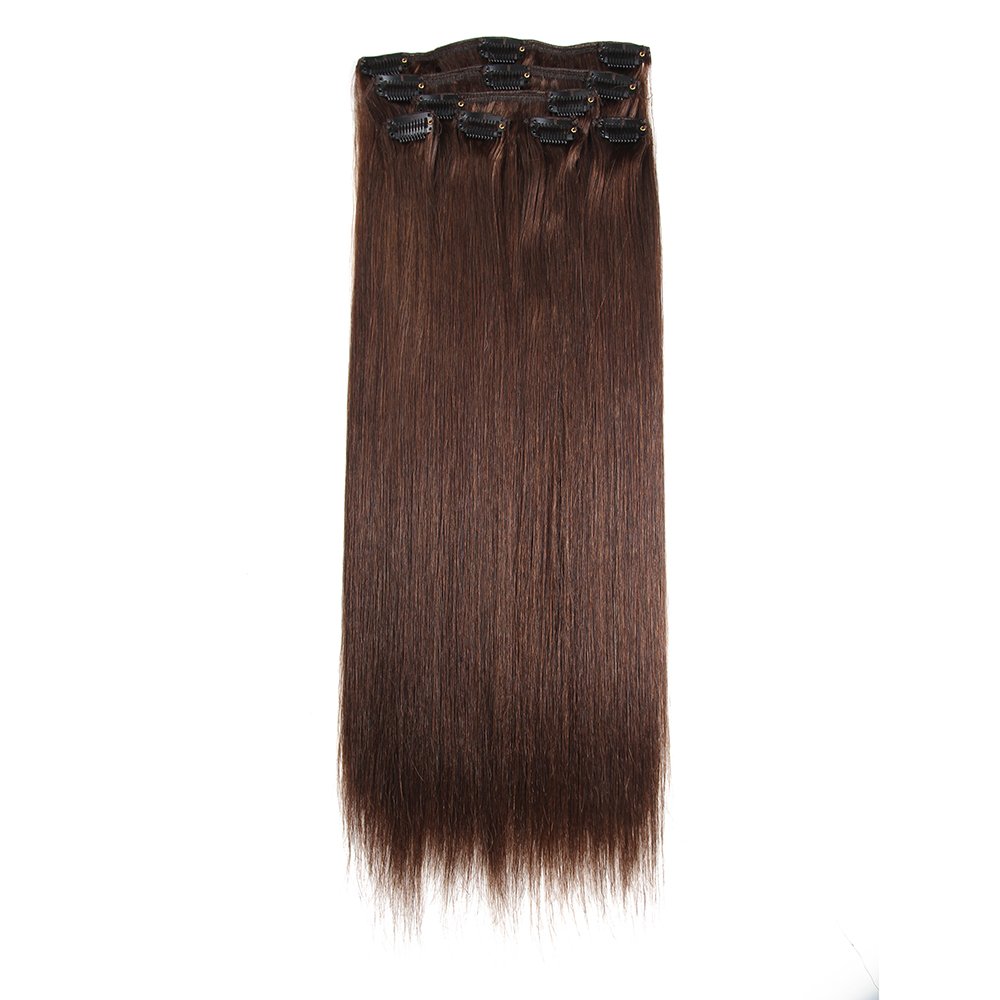 X-Tress 100% Remy Human Hair Extensions Full Head Grade 10A Natural Hair Long Straight for Women