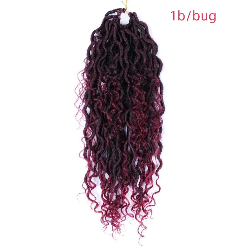 12-24inch kanekalons Goddess Locs Crochet Braiding Hair River Faux Locs Hair Extension Curly Synthetic Twist Braids Pre Looped
