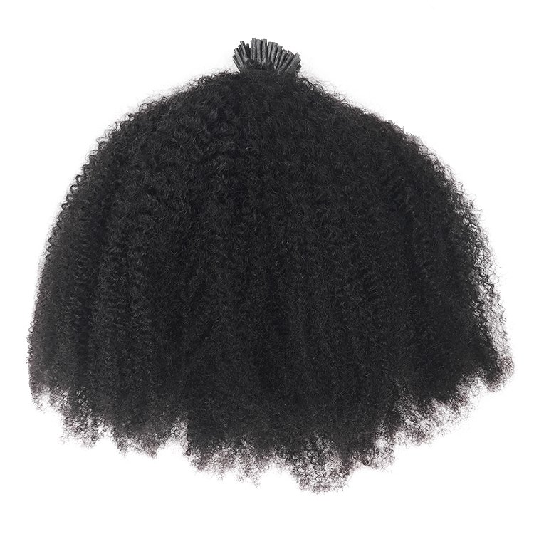 Mink Link Cuticle Aligned Human Hair 4A 4B 4C Afro Curly I Tip Hair Extension