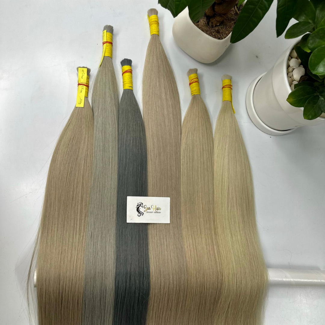 Sun Hair Company Silky Straight Double Drawn Vietnamese Human Hair Extensions Custom Colors Bulk Hair for V Light Extensions