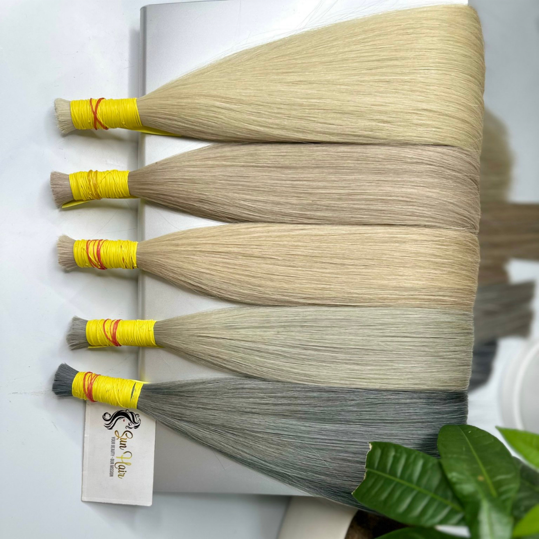 Sun Hair Company Silky Straight Double Drawn Vietnamese Human Hair Extensions Custom Colors Bulk Hair for V Light Extensions