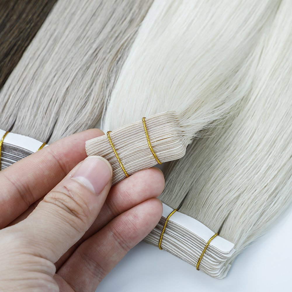 Salon Tape In Hair Extensions Full Cuticle Virgin Remy Human Hair invisible tape in human hair extension