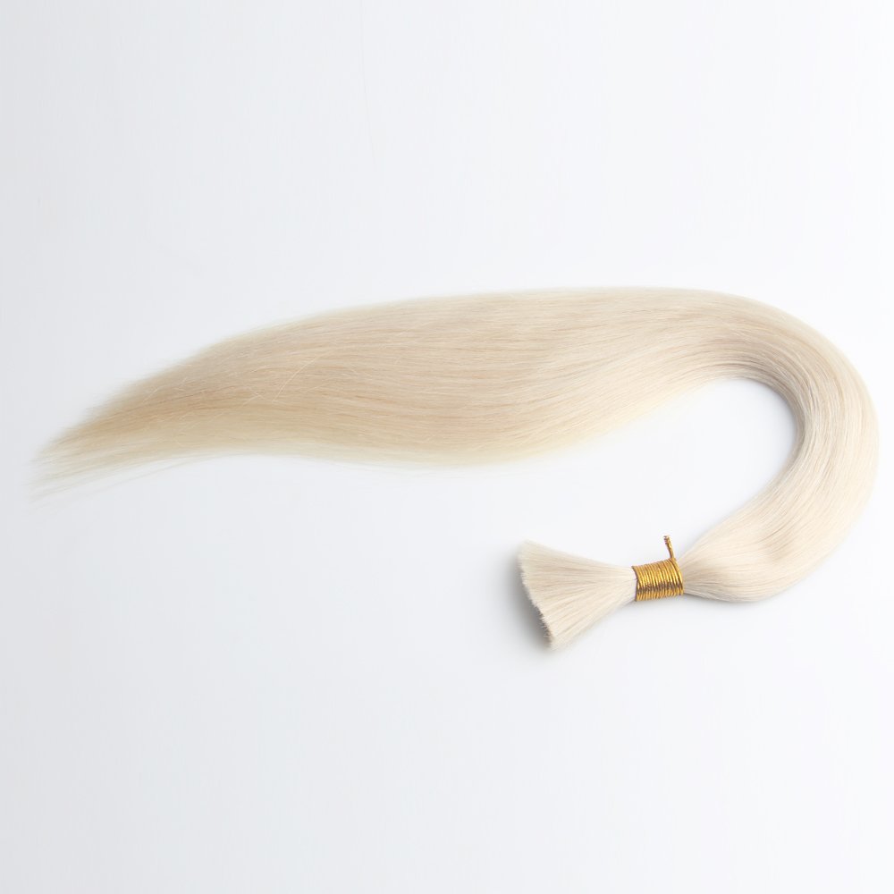 Cheap Wholesale Cuticle Aligned European Virgin Remy Human Hair Bulk White Blonde hair extentions bulk human hair for braiding