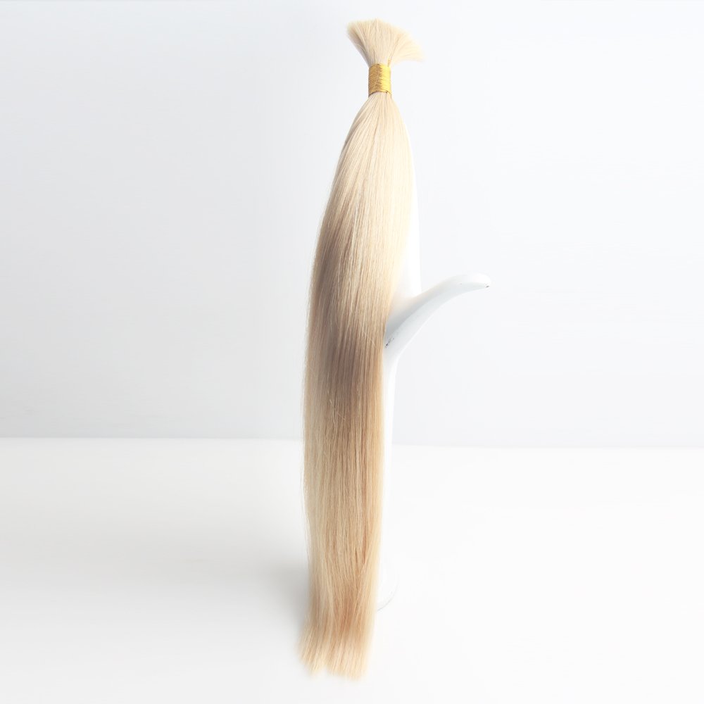 Cheap Wholesale Cuticle Aligned European Virgin Remy Human Hair Bulk White Blonde hair extentions bulk human hair for braiding