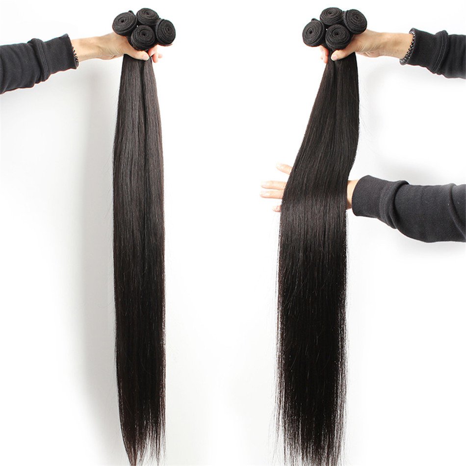 Amzhair Natural Straight Human Hair Bundles Wholesale 38 40 Inch Raw Brazilian Cuticle Aligned Double Weft Human Hair Extensions