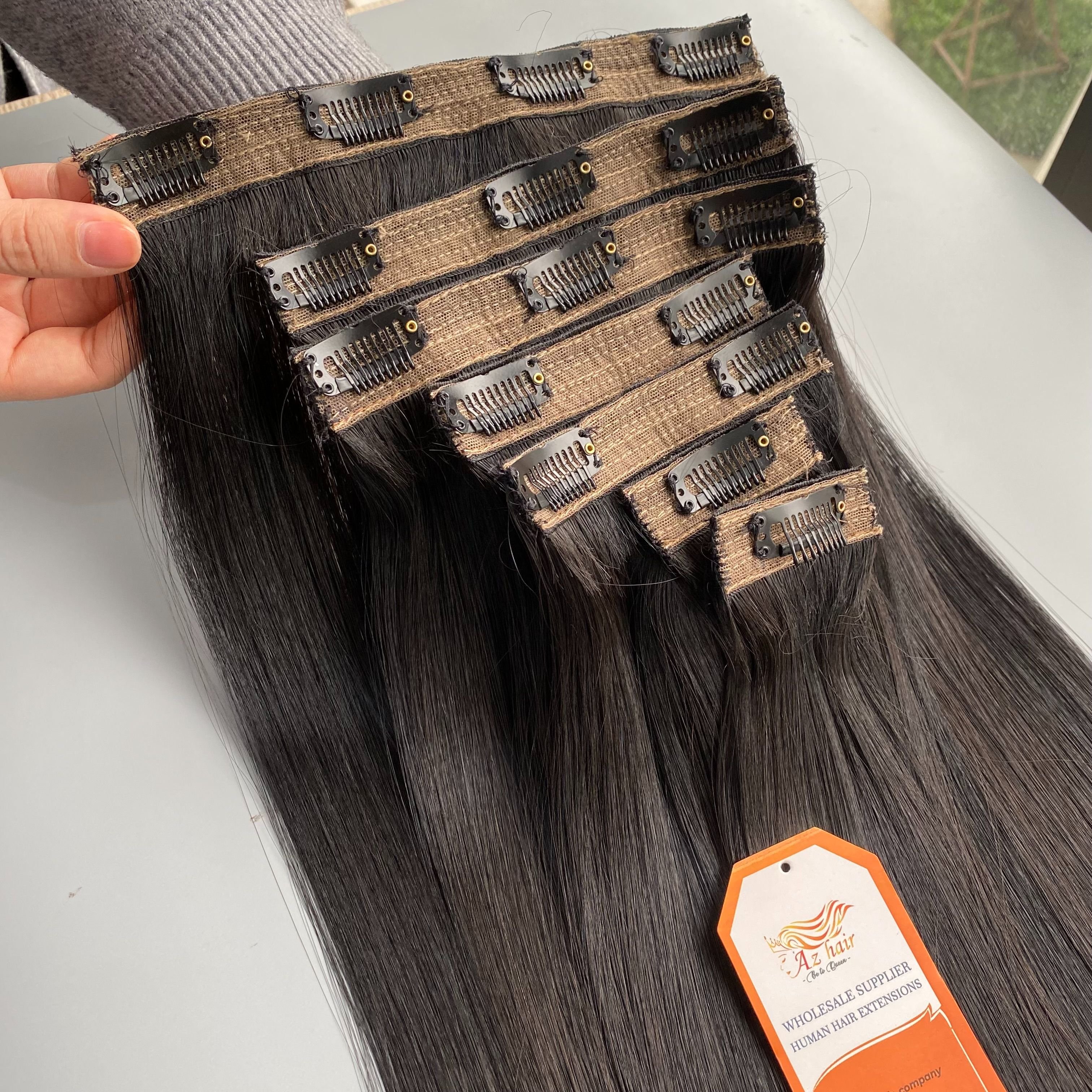 PRICE FACTORY Clip In Hair Extension 100% Human Hair 18 Inch Clip In Best Rated Super Double Drawn Vendor Virgin Hair