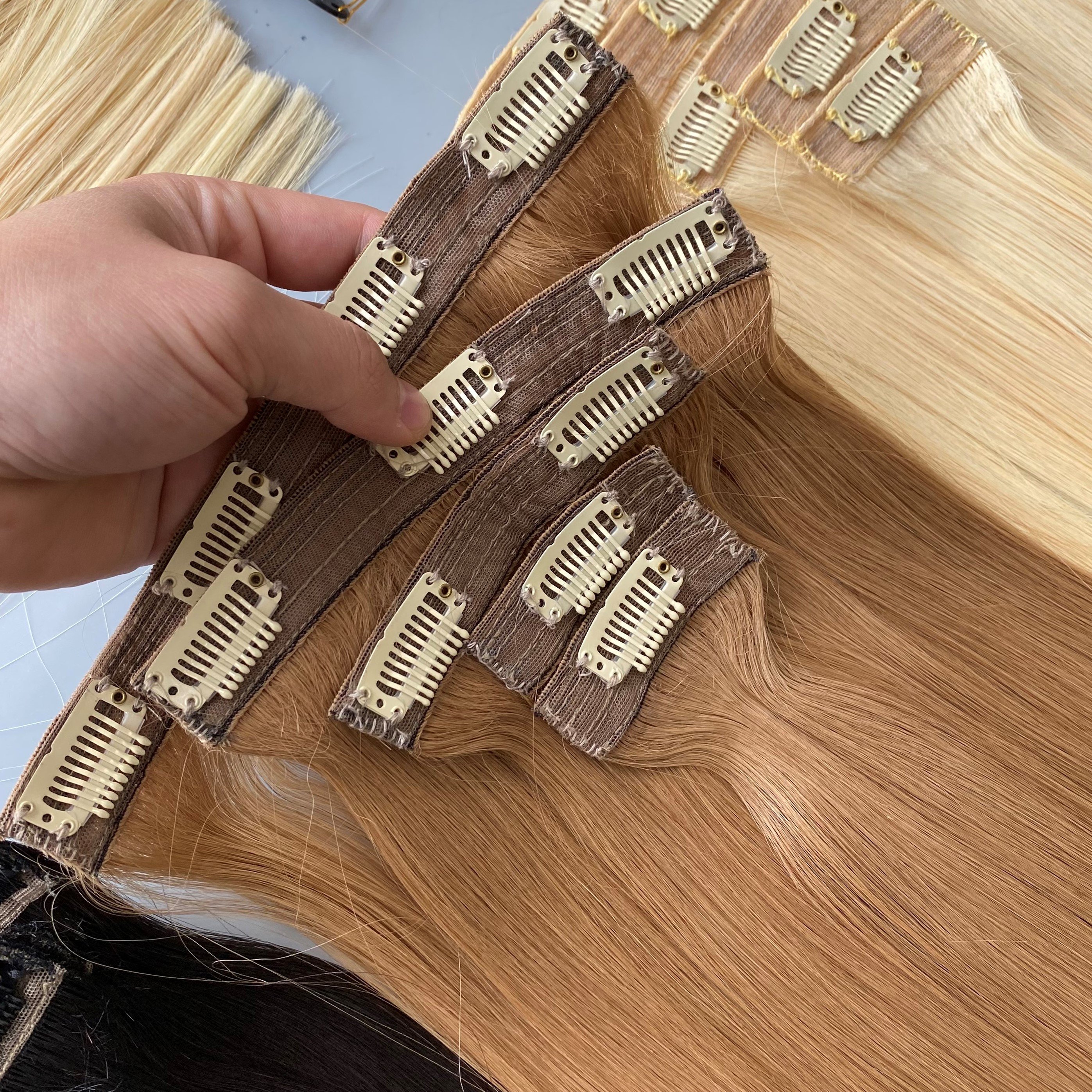 PRICE FACTORY Clip In Hair Extension 100% Human Hair 18 Inch Clip In Best Rated Super Double Drawn Vendor Virgin Hair