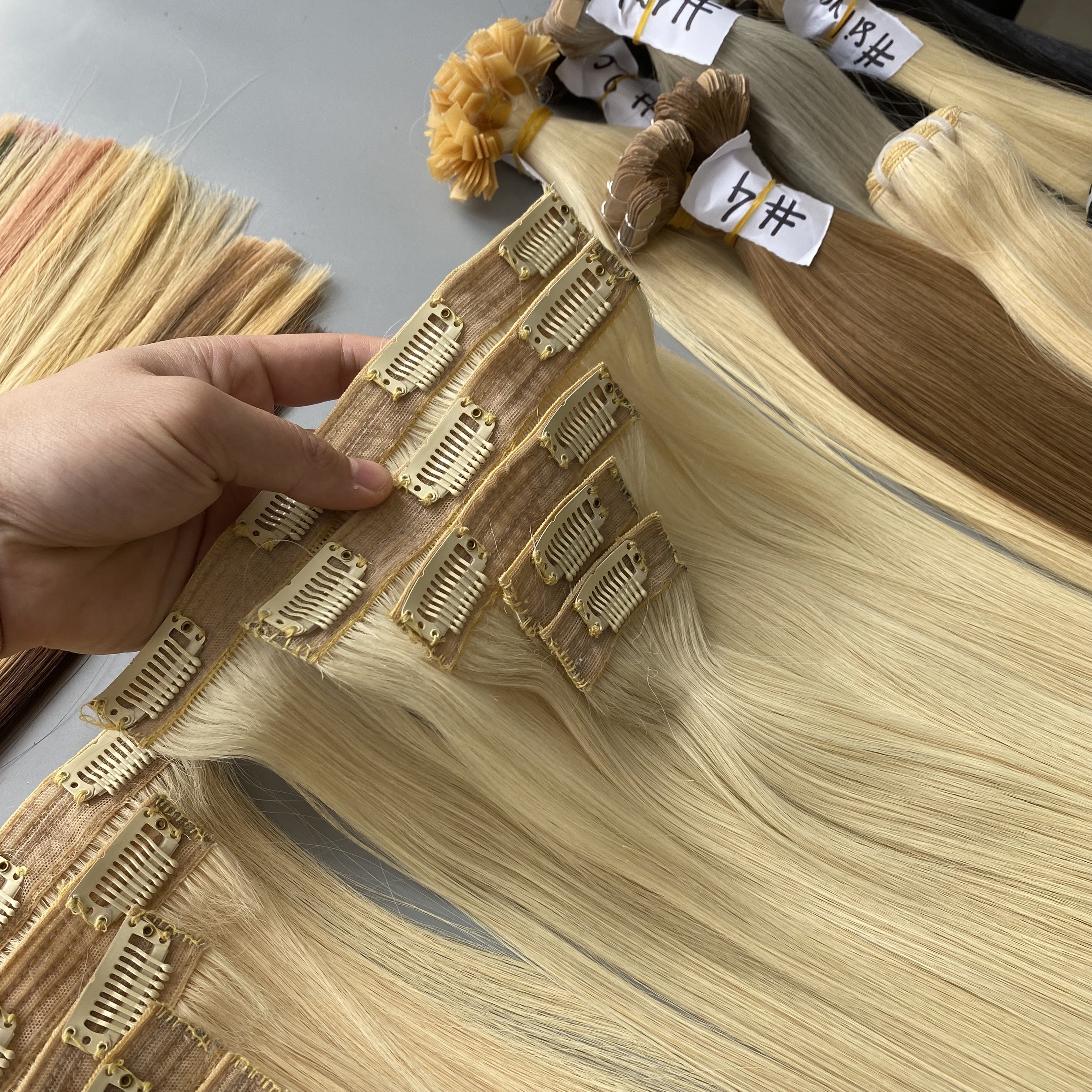PRICE FACTORY Clip In Hair Extension 100% Human Hair 18 Inch Clip In Best Rated Super Double Drawn Vendor Virgin Hair