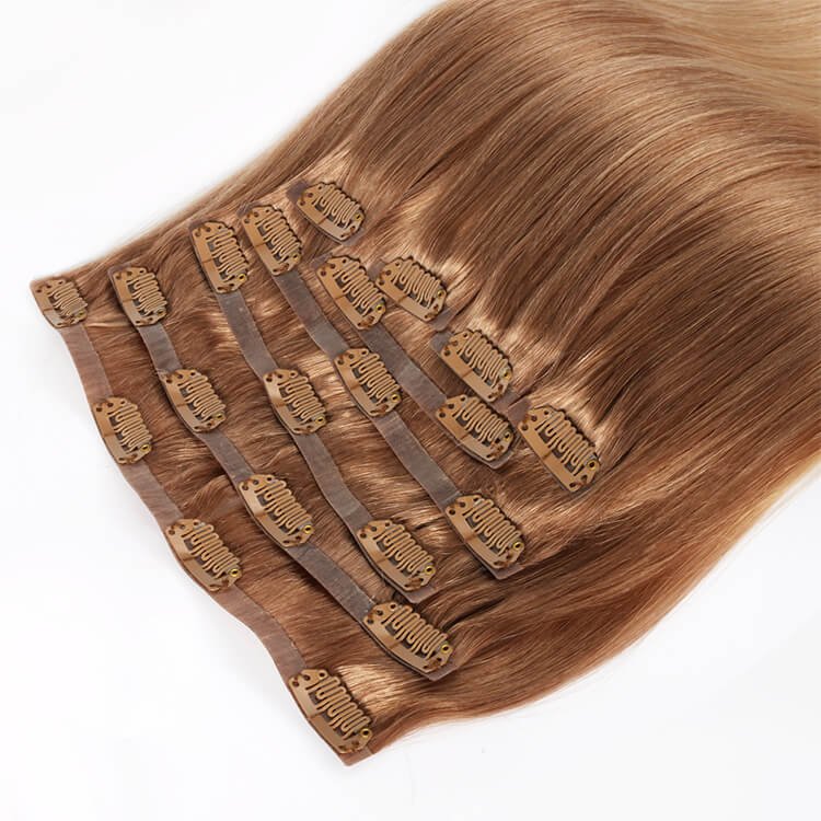 2023 New Arrival Wholesale russian hair double drawn clip in human hair extensions