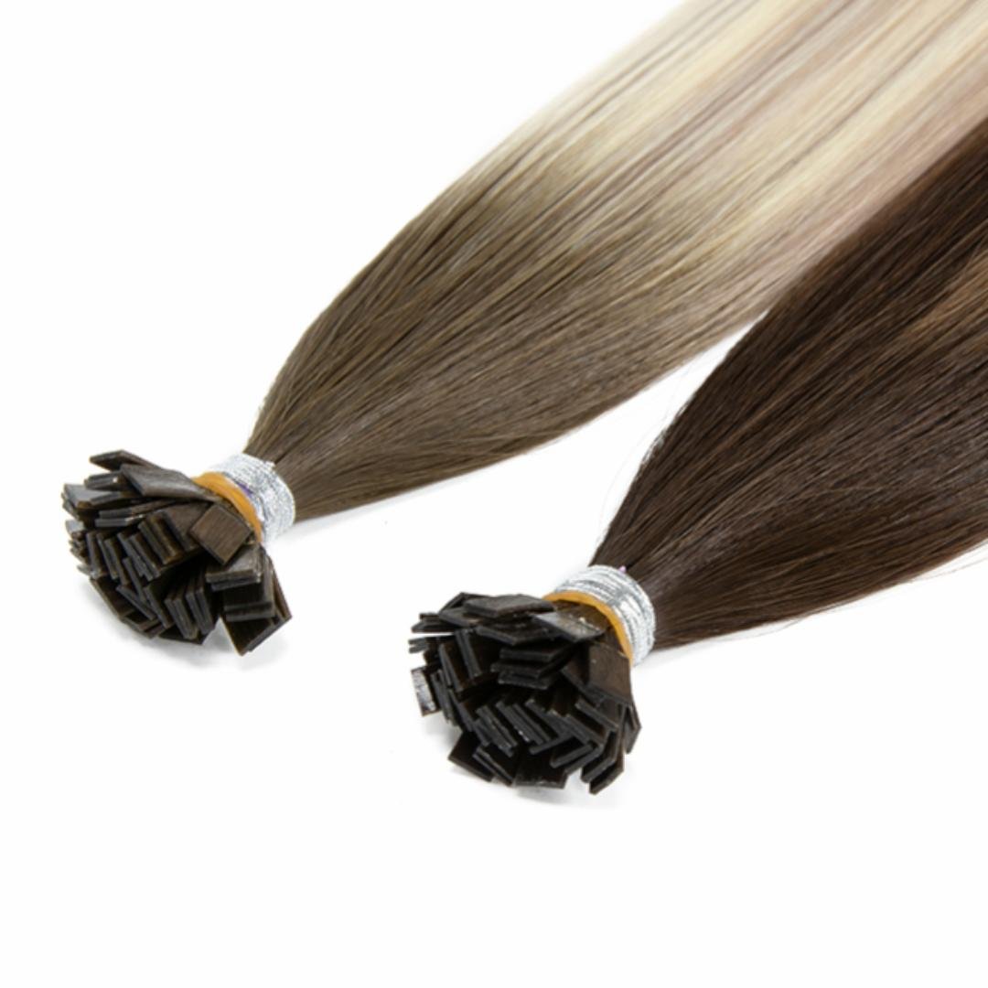 Ready to ship Pre bonded human hair extensions double drawn cuticle aligned hair Italian Keratin Flat Tip hair extension