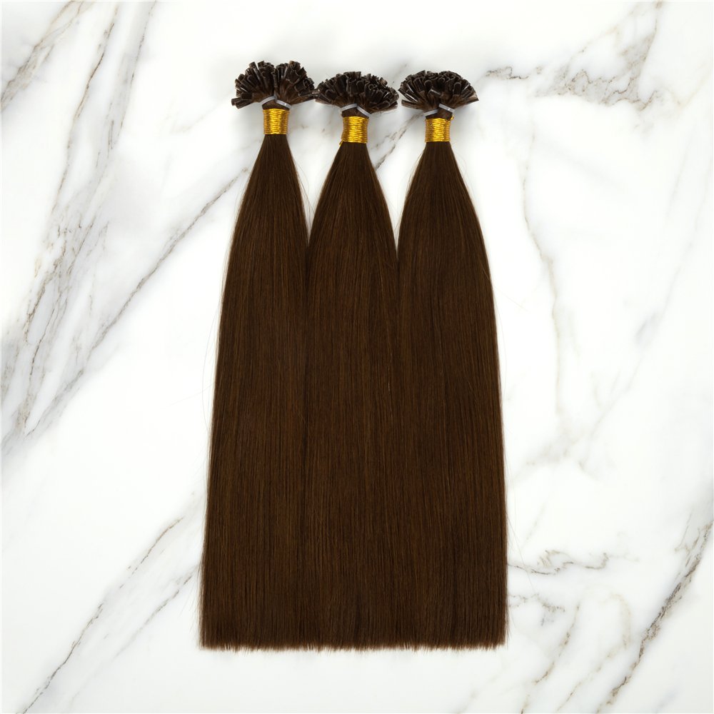 Ready to ship Pre bonded human hair extensions double drawn cuticle aligned hair Italian Keratin Flat Tip hair extension