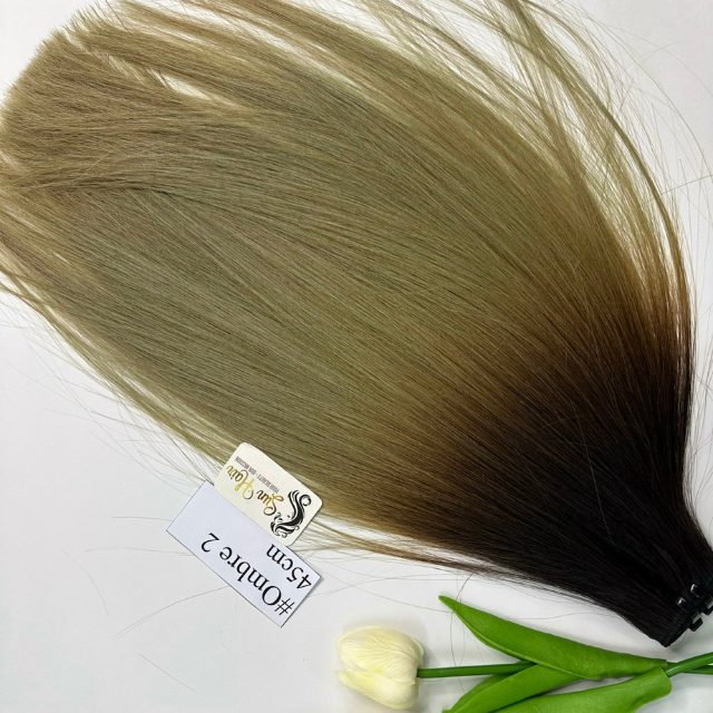 Wholesale Best Selling Ombre 18A Color Natural Straight Super Double Drawn Weft Hair 100% Remy Human Hair Extensions
