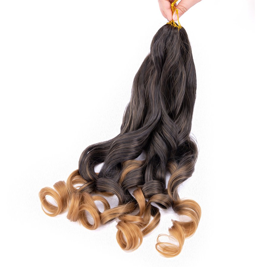 24 Inch French Curls Crochet Hair Loose Wave Braiding Hair Ombre 3 Tones Loose Curly Braids Hair Extensions for BOHO Box Braids