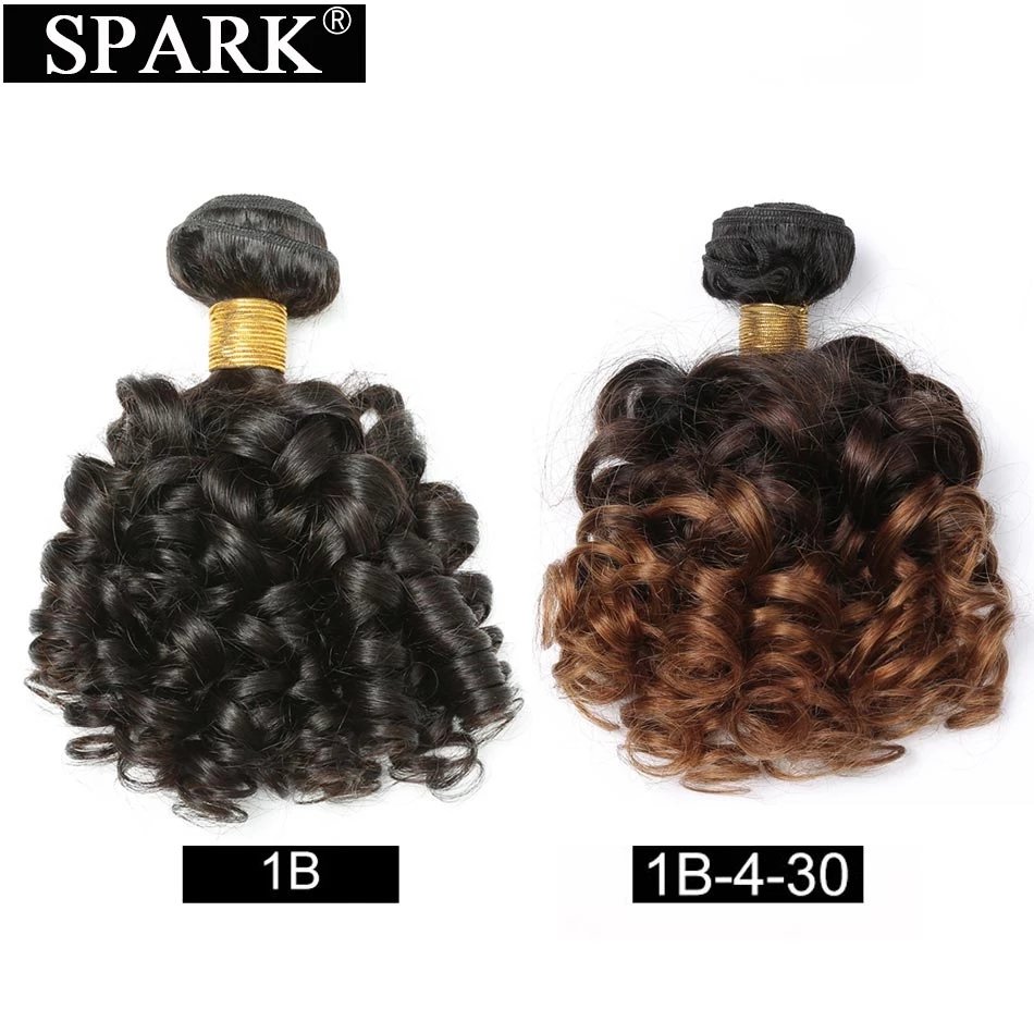 Factory Price Human Hair Extension 1b/4/30 Colored Bundles With Closure$frontal Bouncy Curly Hair Bundles For All Women