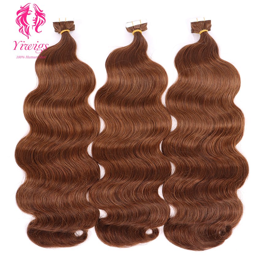 Body Wave Tape In Human Hair Extensions 4 Color 100% Remy Tape in Hair Adhesive Invisible Brazilian Hair Extensions