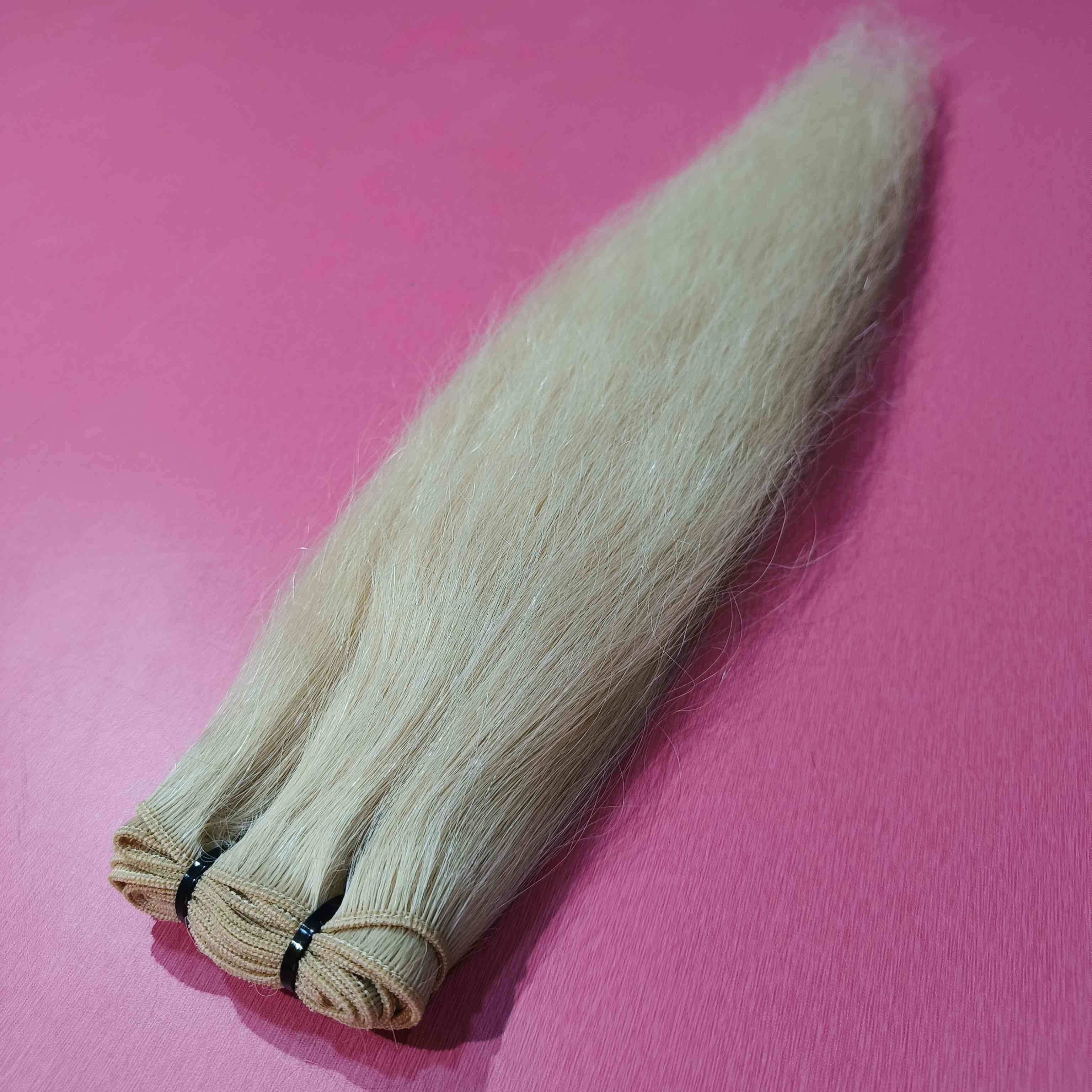 613 Bleached Straight Blonde Human Hair Bundles Genius weft made from indian temple human hair extensions