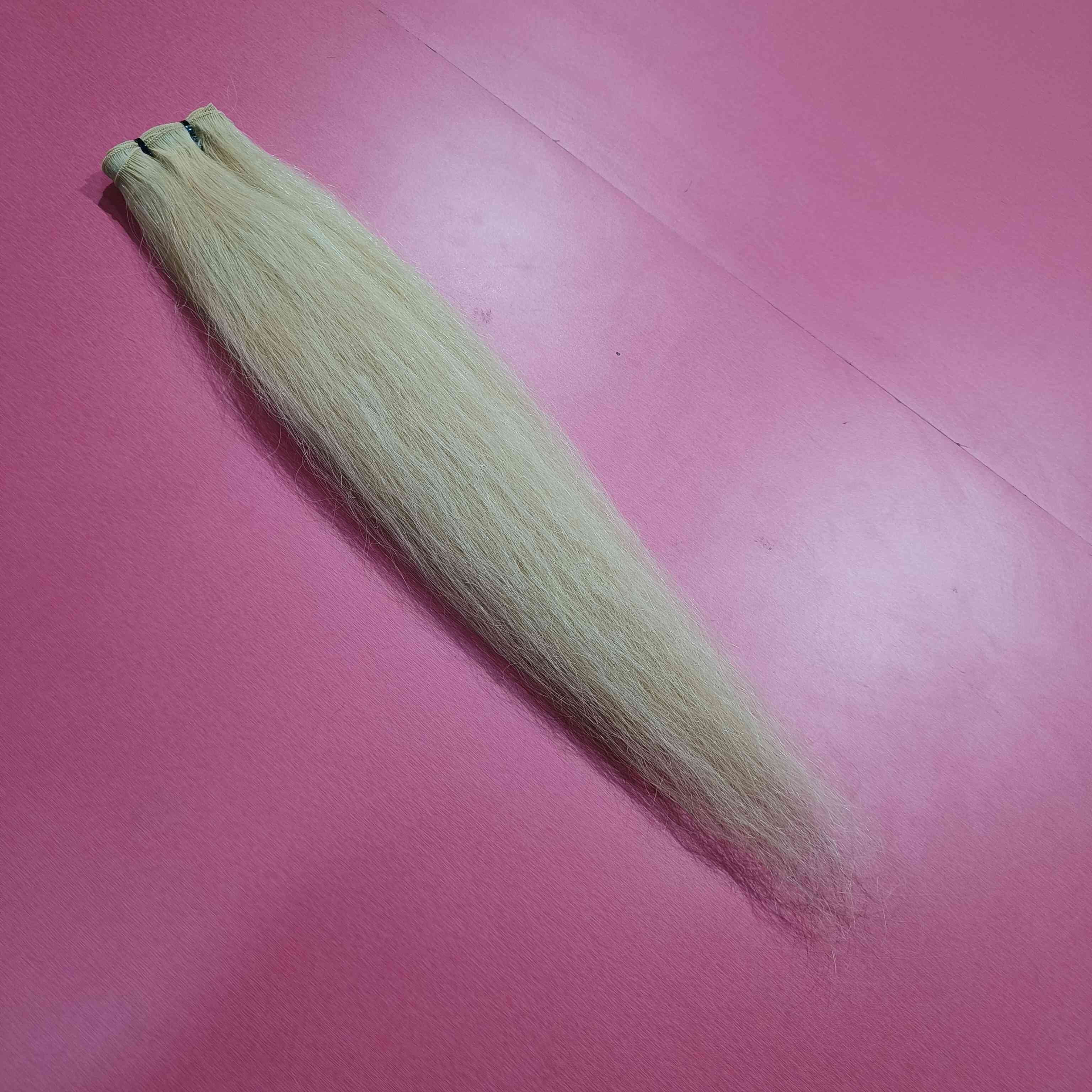 613 Bleached Straight Blonde Human Hair Bundles Genius weft made from indian temple human hair extensions