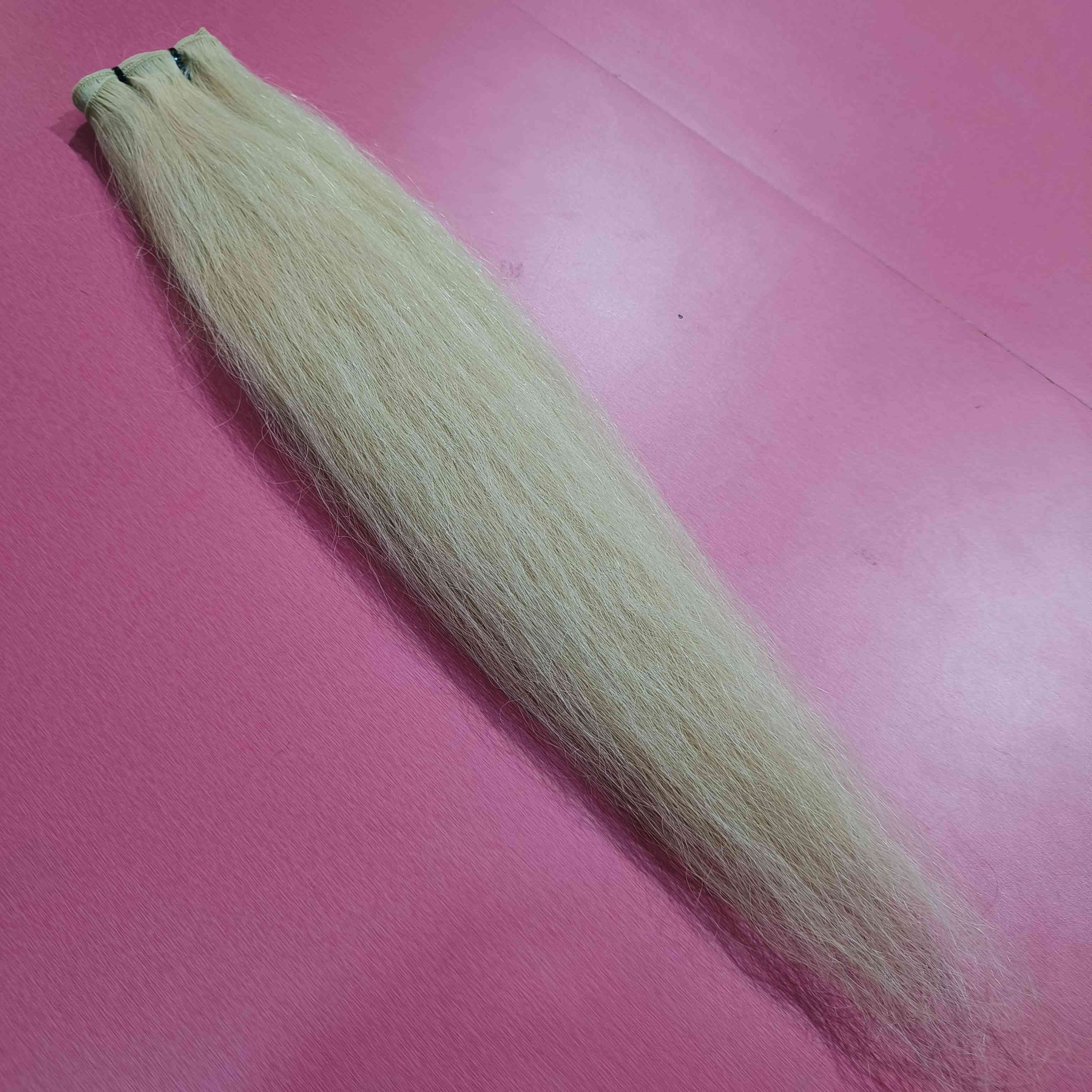 613 Bleached Straight Blonde Human Hair Bundles Genius weft made from indian temple human hair extensions