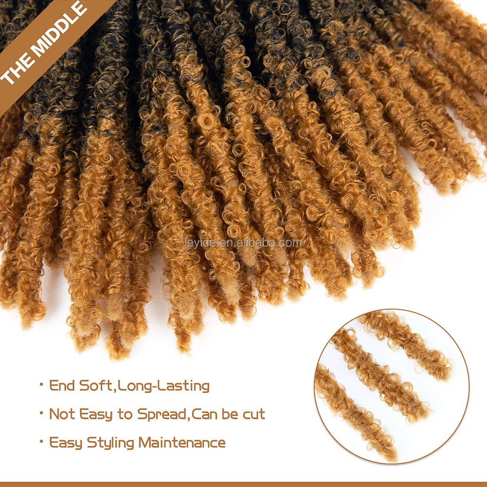 12" 18" 24" 30" Ombre Butterfly Locs Crochet Hair Messy Distressed Faux Locs Handmade Pre-looped Soft Crochet Locs for Women