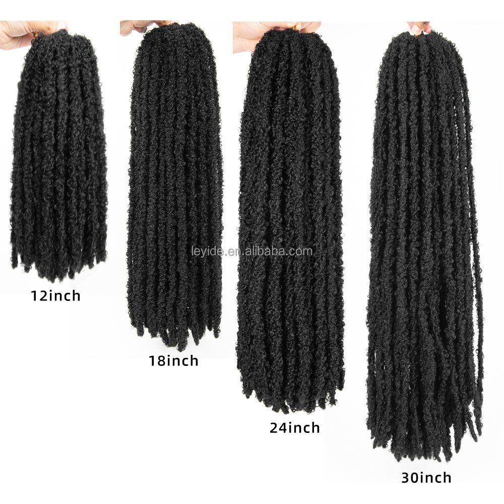 12" 18" 24" 30" Ombre Butterfly Locs Crochet Hair Messy Distressed Faux Locs Handmade Pre-looped Soft Crochet Locs for Women