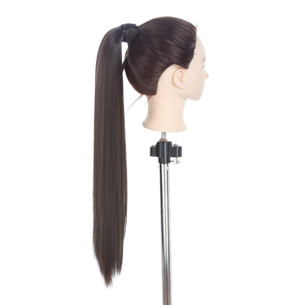 Human Hair Extensions 14-24 Inch Silky Straight Pony Wrapped Ponytail Extensions