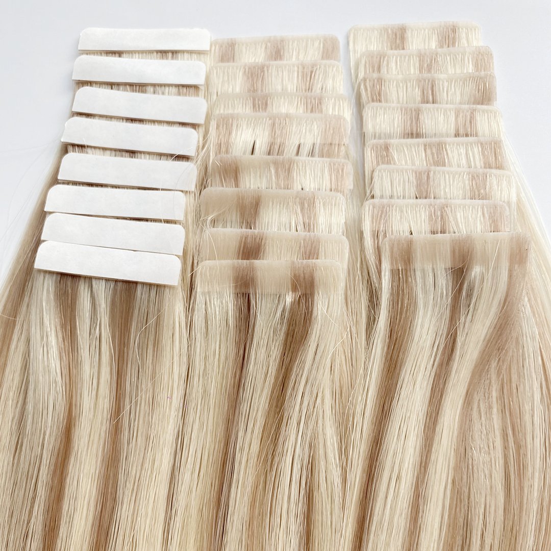 Haiyi factory Russian Virgin Cuticle Double Drawn Injected Tape Human Hair Seamless Invisible Tape in Human Hair Extension
