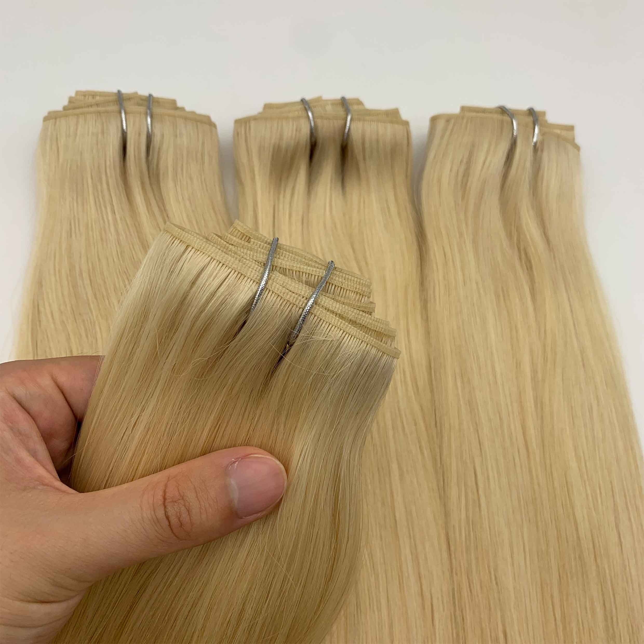 2024 New Design Invisible Clip In Manufacturing Price Remy Human Natural Unprocessed Virgin Raw Russian Hair PU Seamless Clip In