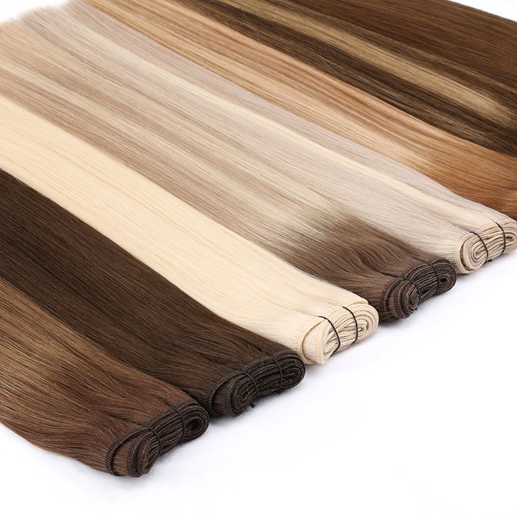Private Label Russian Cuticle Intact New Generation Volume Weft, Scandinavian Blonde Human Hair Extension Weft