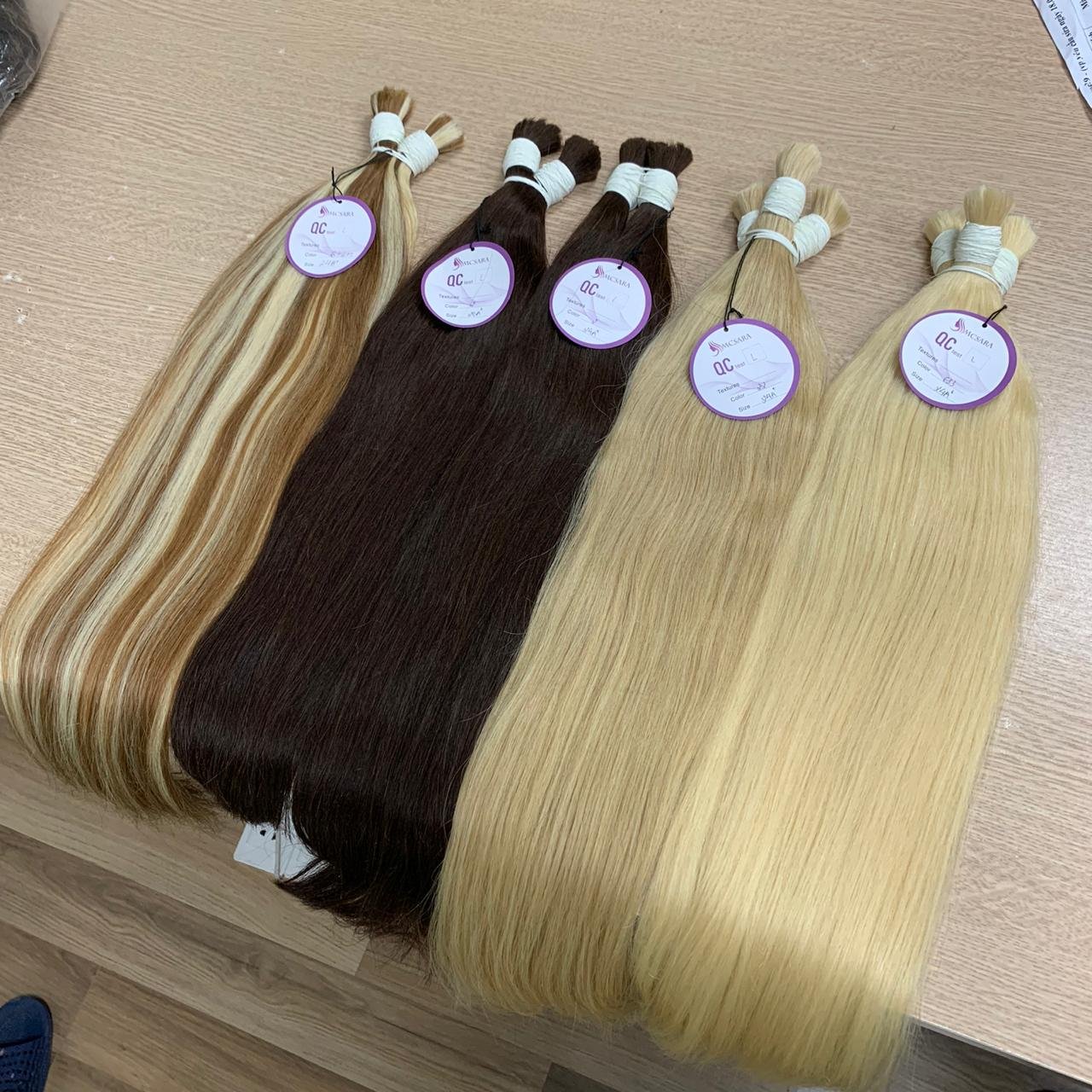 Wholesale virgin raw human hair bundles bulk hair extensions 100% human hair natural straight texture factory price