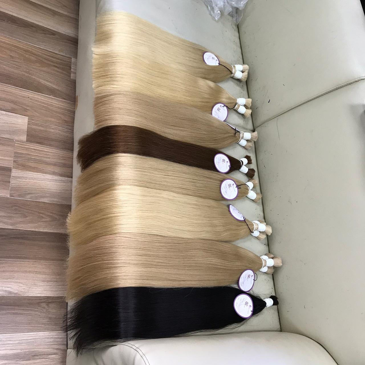 Wholesale virgin raw human hair bundles bulk hair extensions 100% human hair natural straight texture factory price