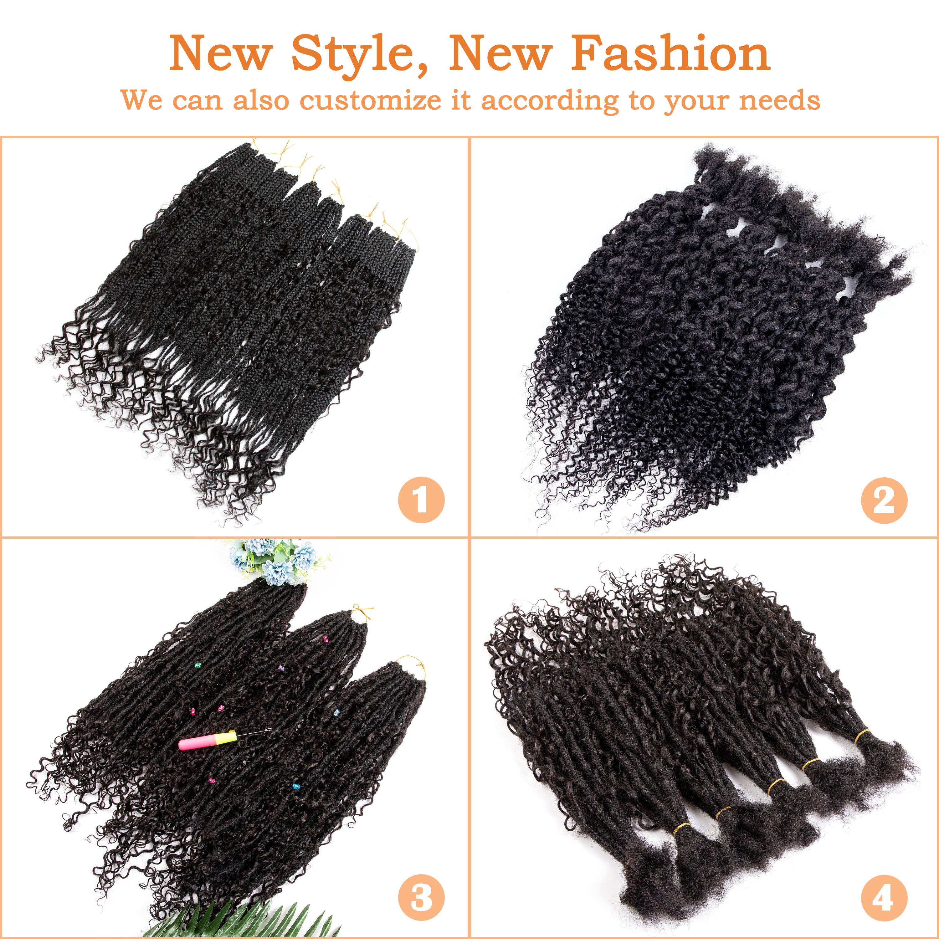 BLT new arrivals Boho goddess box braids crochet hair pre looped synthetic boho box braids locs crochet with human hair curlys